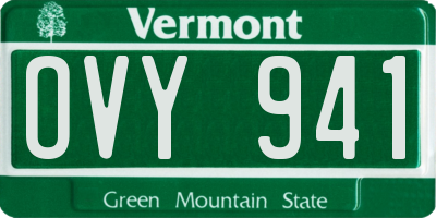 VT license plate OVY941