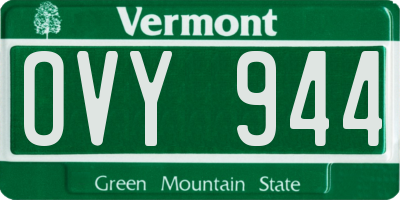 VT license plate OVY944