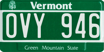 VT license plate OVY946