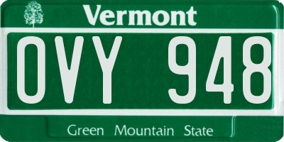 VT license plate OVY948