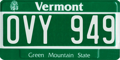 VT license plate OVY949