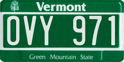 VT license plate OVY971