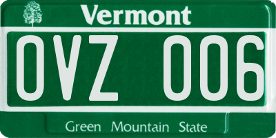 VT license plate OVZ006