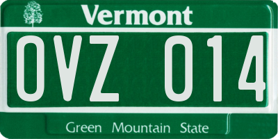 VT license plate OVZ014