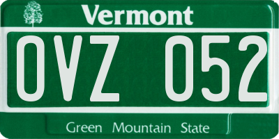 VT license plate OVZ052