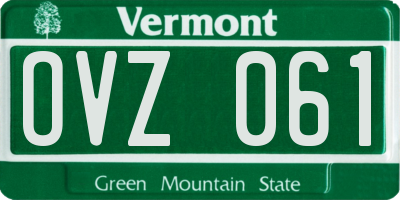 VT license plate OVZ061