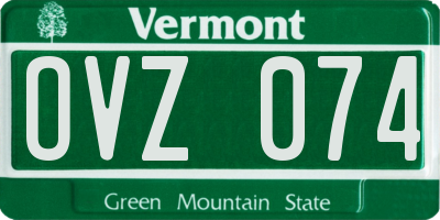 VT license plate OVZ074