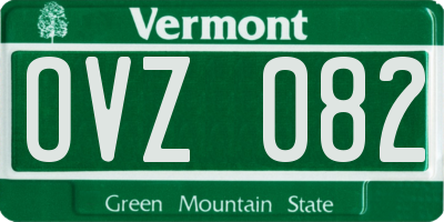 VT license plate OVZ082