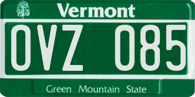 VT license plate OVZ085