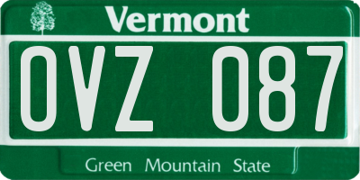 VT license plate OVZ087