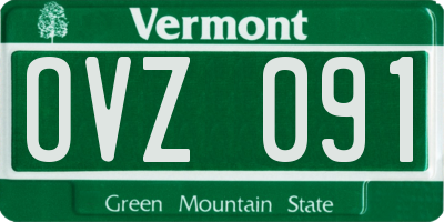 VT license plate OVZ091