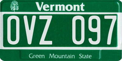 VT license plate OVZ097