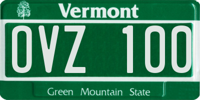 VT license plate OVZ100