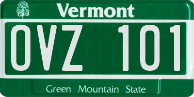 VT license plate OVZ101