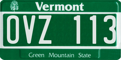 VT license plate OVZ113
