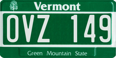 VT license plate OVZ149