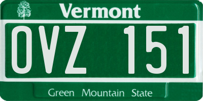 VT license plate OVZ151