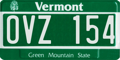 VT license plate OVZ154