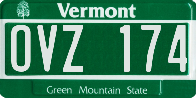 VT license plate OVZ174