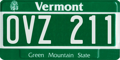 VT license plate OVZ211