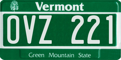 VT license plate OVZ221
