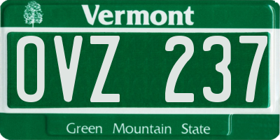 VT license plate OVZ237