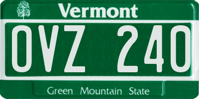 VT license plate OVZ240