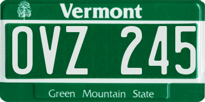 VT license plate OVZ245