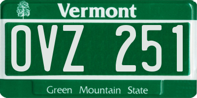 VT license plate OVZ251