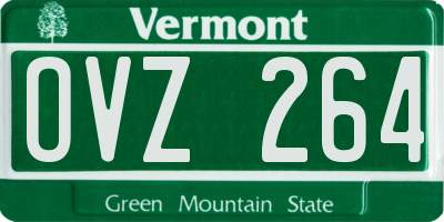 VT license plate OVZ264