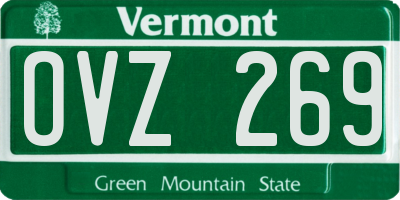 VT license plate OVZ269