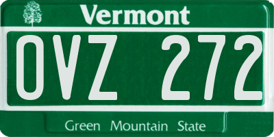 VT license plate OVZ272
