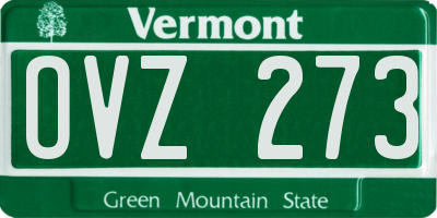 VT license plate OVZ273