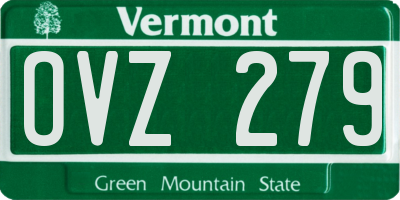 VT license plate OVZ279