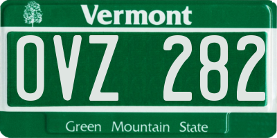VT license plate OVZ282