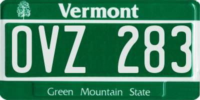 VT license plate OVZ283