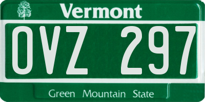 VT license plate OVZ297