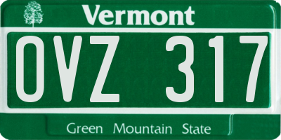 VT license plate OVZ317