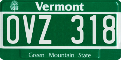 VT license plate OVZ318