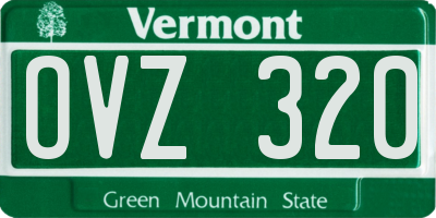 VT license plate OVZ320