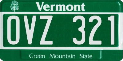 VT license plate OVZ321