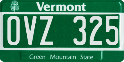 VT license plate OVZ325