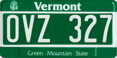 VT license plate OVZ327