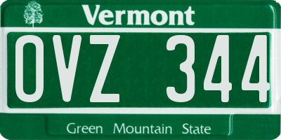 VT license plate OVZ344