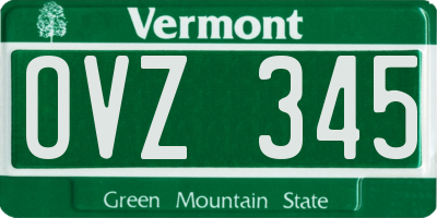 VT license plate OVZ345