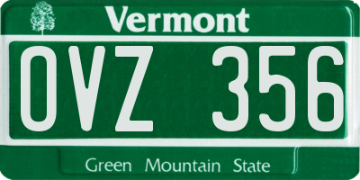 VT license plate OVZ356