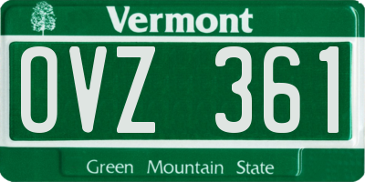 VT license plate OVZ361