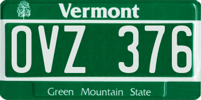 VT license plate OVZ376