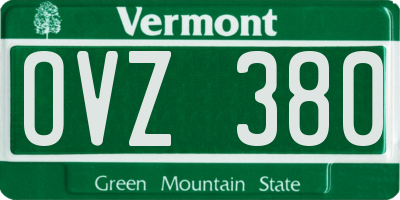 VT license plate OVZ380