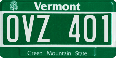 VT license plate OVZ401